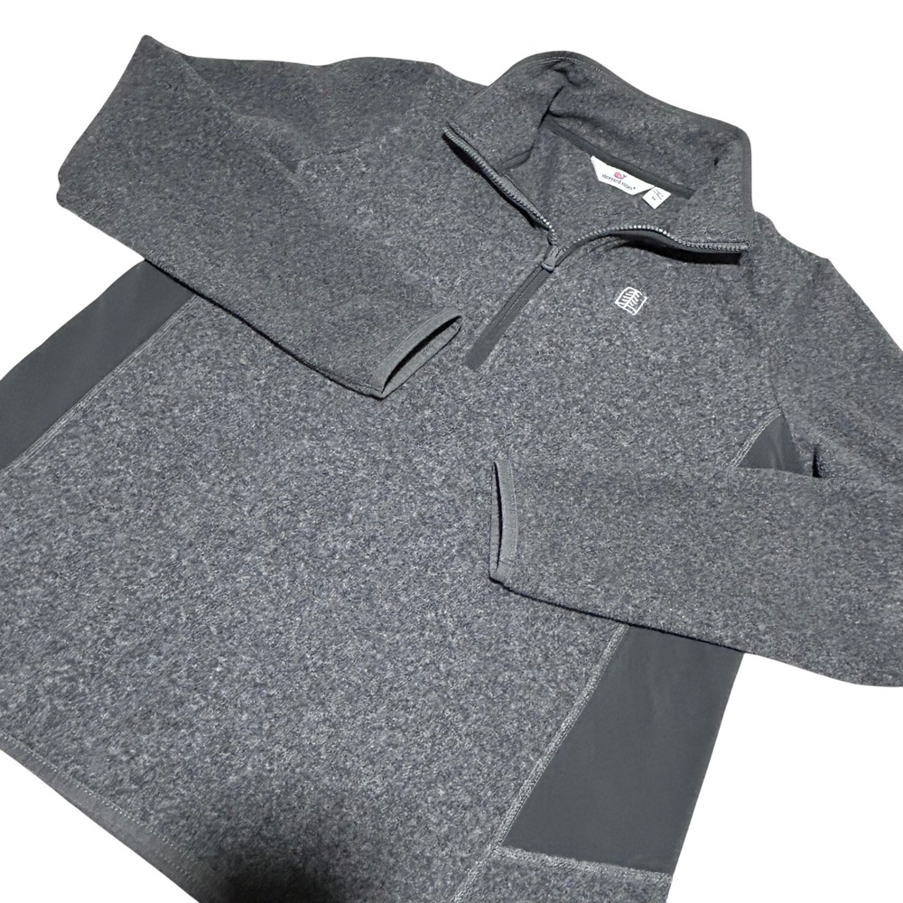 Vineyard Vines Pullover Mens Medium Gray 1/4 Zip Shep Shirt Fleece Sweater